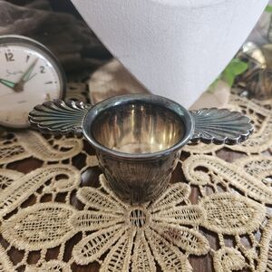 Vintage Sheffield Italy Double Shell Scallop Handle Silver Plate Cocktail Jigger